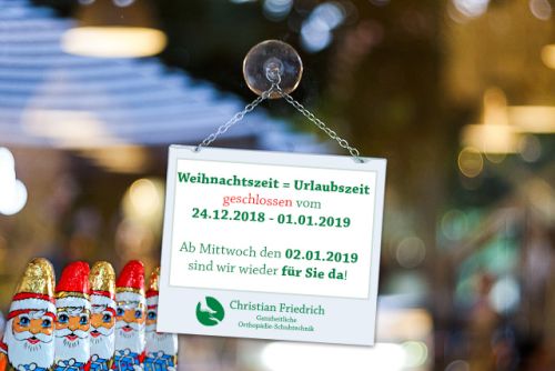 geschlossen vom 24.12.2018 - 01.01.2019 Ab Mittwoch den 02.01.2019 sind wir wieder für Sie da!